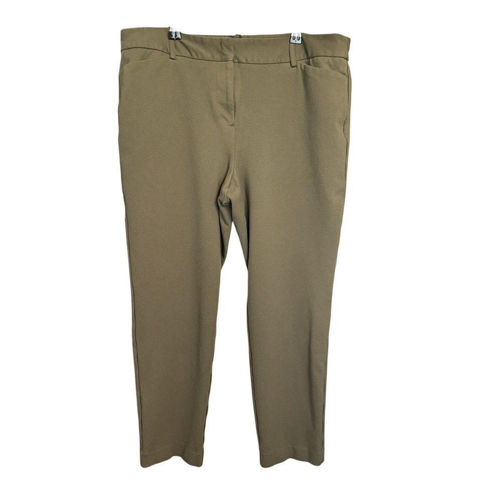 Liz Claiborne Womens Green Ankle Pants Size 14 Office Mid-Rise Timeless Career